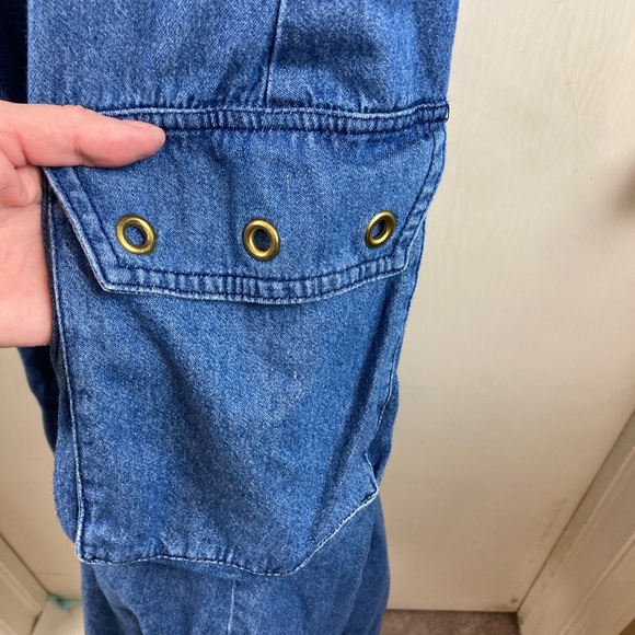 Spencer Alexis 80’s GoldTone Zippers & Other Metal Detail Denim Dress - Picture 9 of 12